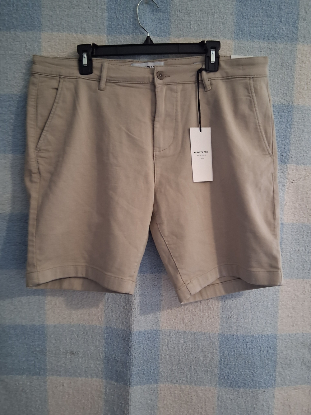 Kenneth Cole Cotton Blend Chino Shorts - Khaki Sz 38